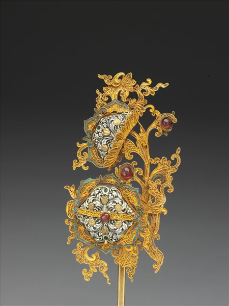 金纍絲嵌琺瑯花簪