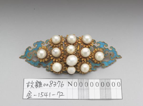 金點翠嵌東珠菊花鈿花