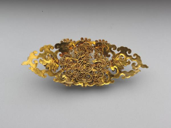 金點翠嵌東珠菊花鈿花