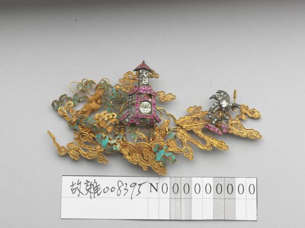 金纍絲嵌玻璃海屋添籌簪