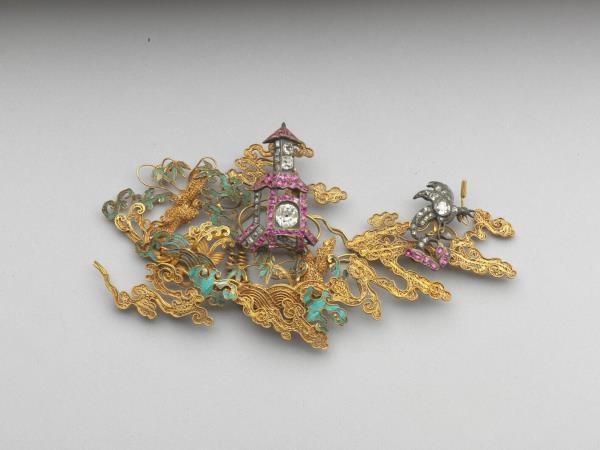 金纍絲嵌玻璃海屋添籌簪