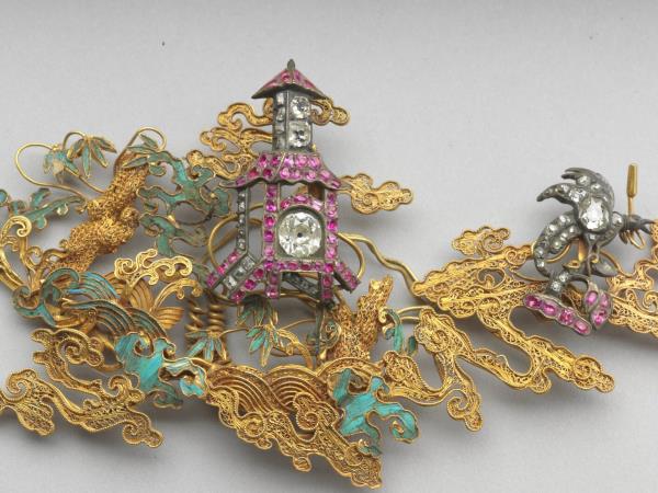 金纍絲嵌玻璃海屋添籌簪