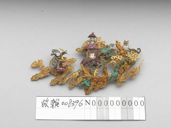 金纍絲嵌玻璃海屋添籌簪