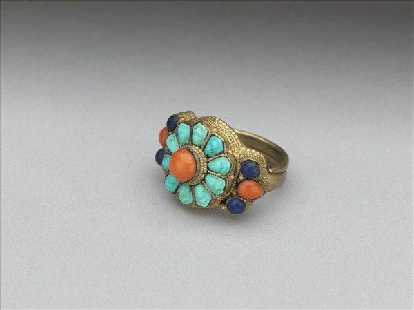 綠松石花形戒指