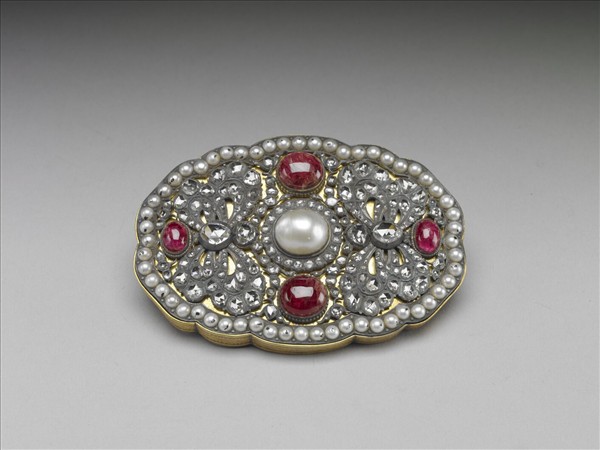 銅鍍金托嵌珠帶頭