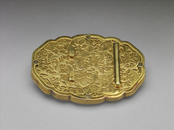 銅鍍金托嵌珠帶頭