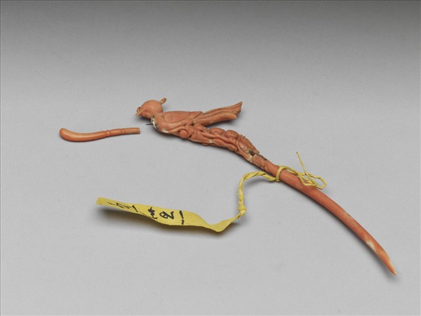 珊瑚花鳥耳挖簪