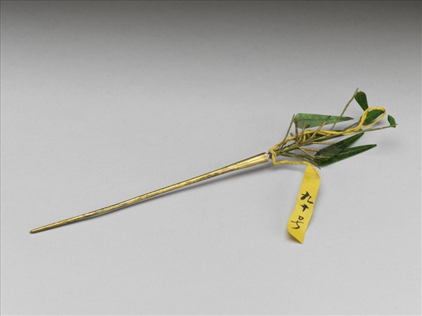 翠玉珊瑚竹梅簪