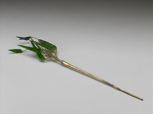 翠玉珊瑚竹梅簪