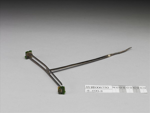 銀鍍金鑲雙囍翠玉簪