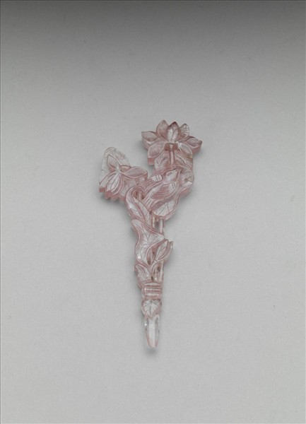 碧璽荷花鳥紋簪