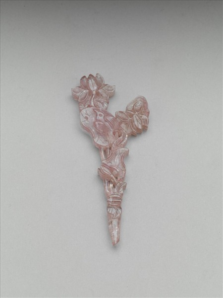 碧璽荷花鳥紋簪