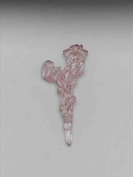 碧璽荷花鳥紋簪