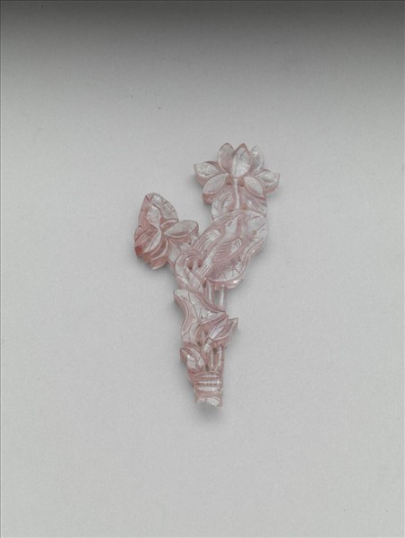 碧璽荷花鳥紋簪