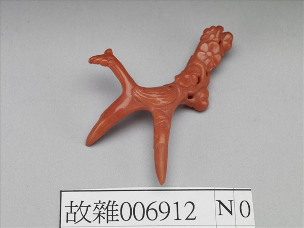 珊瑚花鳥紋簪花