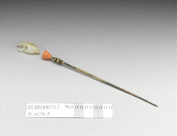 玉雕佛手印形簪