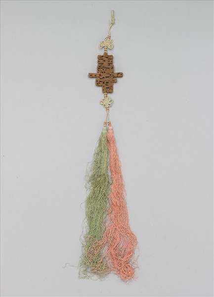 檀香木雕壽字佩