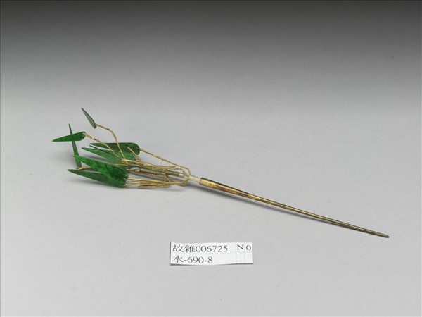 翠玉珊瑚竹梅簪