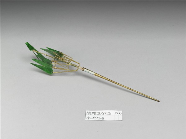 翠玉珊瑚竹梅簪