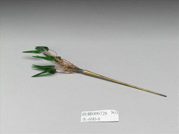 翠玉珊瑚竹梅簪