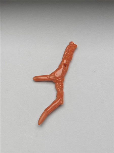 珊瑚花鳥紋簪花