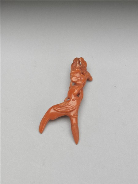 珊瑚花鳥紋簪花