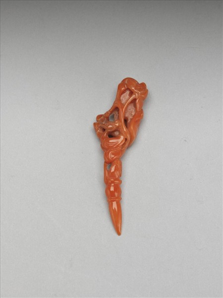 珊瑚蓮葉紋簪花