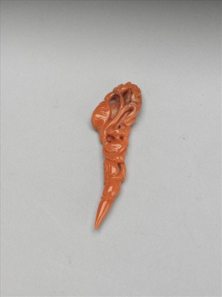 珊瑚蓮葉紋簪花