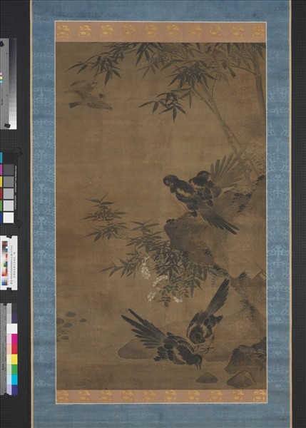 明俞天錫花竹翎毛　軸