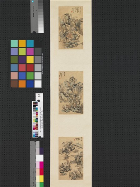 民國何維樸山水二屏　軸　水邨圖