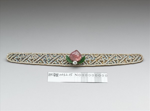 點翠嵌珠寶緝米珠萬壽鈿花