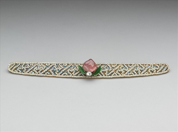 點翠嵌珠寶緝米珠萬壽鈿花