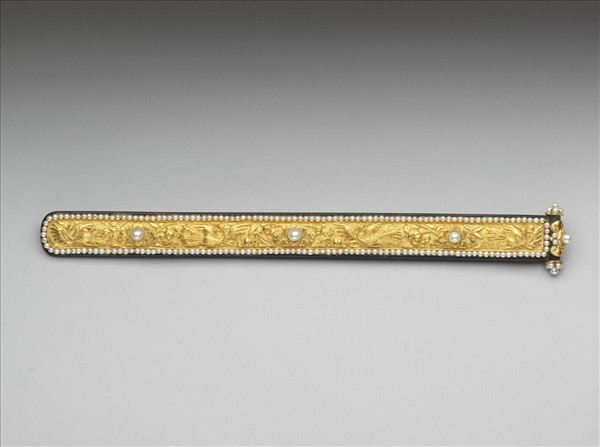 玳瑁鑲金鳳紋扁方