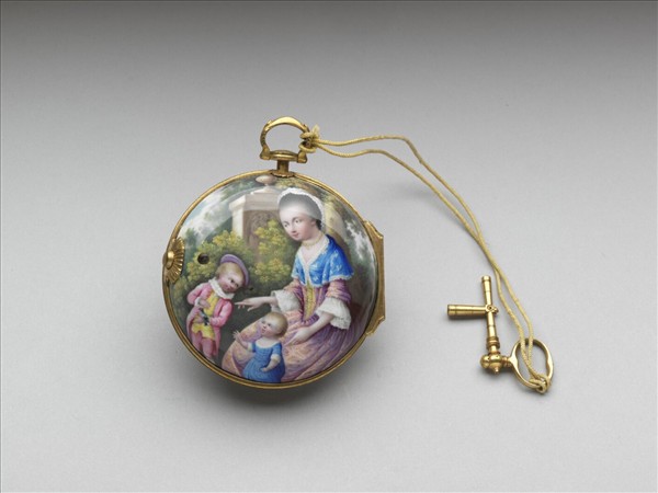 畫琺瑯西洋母子懷錶