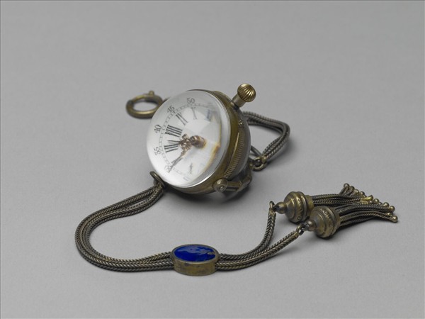 銅胎球形透明懷錶