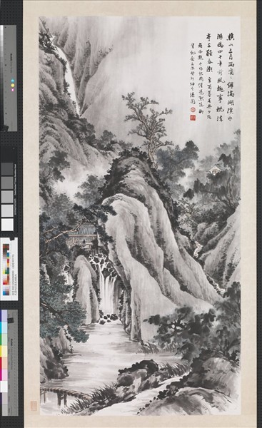 民國何漆園應潮聽雨　軸