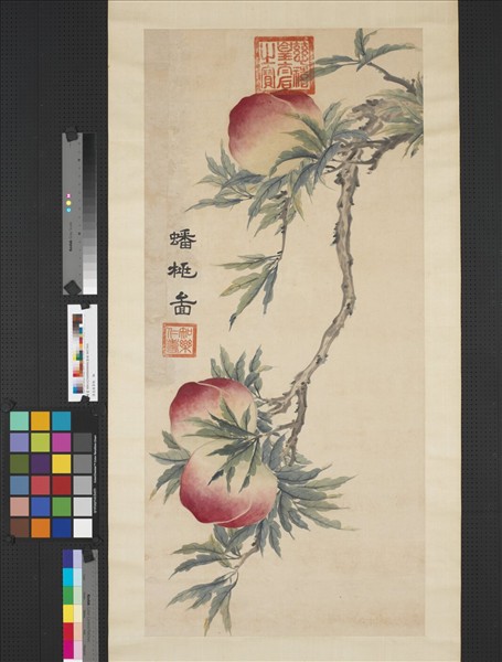 清慈禧蟠桃圖　軸