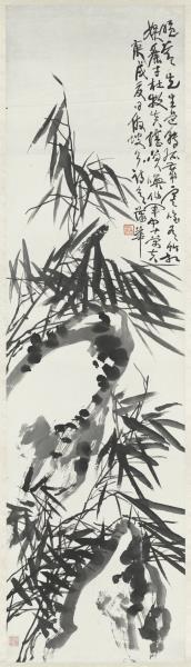 清蒲華墨竹六屏　軸　之四