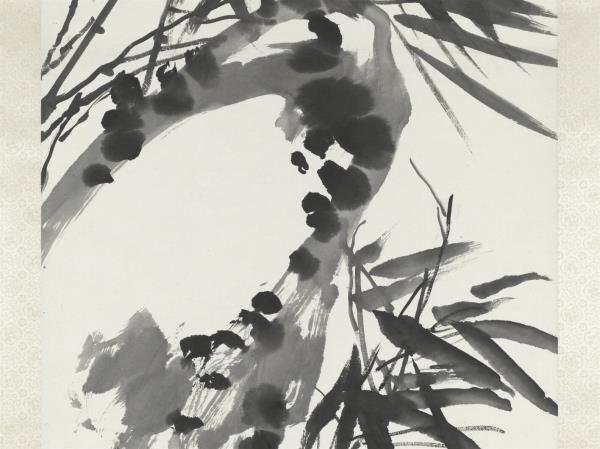 清蒲華墨竹六屏　軸　之四