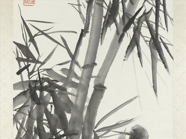 清蒲華墨竹六屏　軸　之五