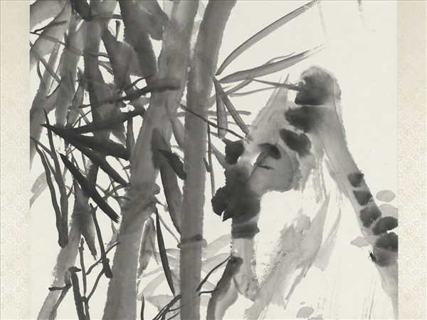 清蒲華墨竹六屏　軸　之五