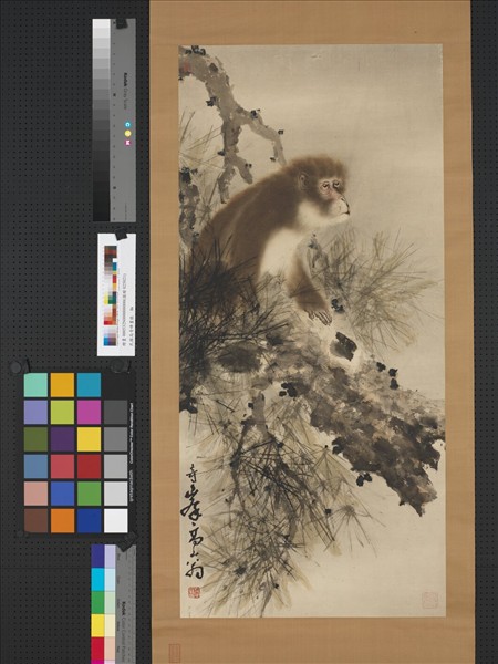 民國高奇峰畫猿　軸