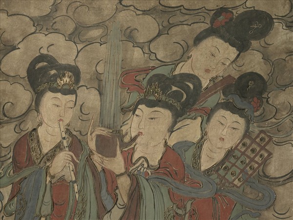 元人壁畫仙樂圖　壁畫