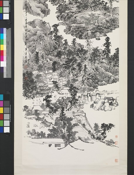 民國呂壽琨烏來瀑布　軸