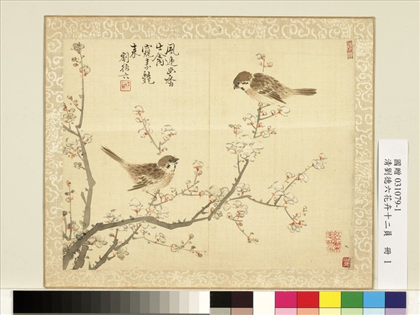 清劉德六花卉十二員　冊　梅雀