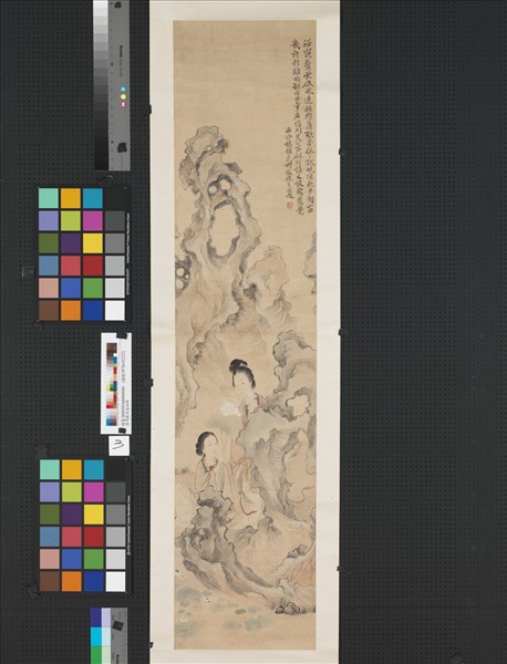 清馮箕仕女四屛　軸　浴罷低鬢