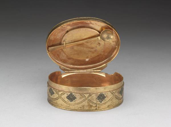 銅胎嵌琺瑯片雙層蓋鼻煙盒- 故宮