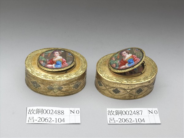 銅胎嵌琺瑯片雙層蓋鼻煙盒