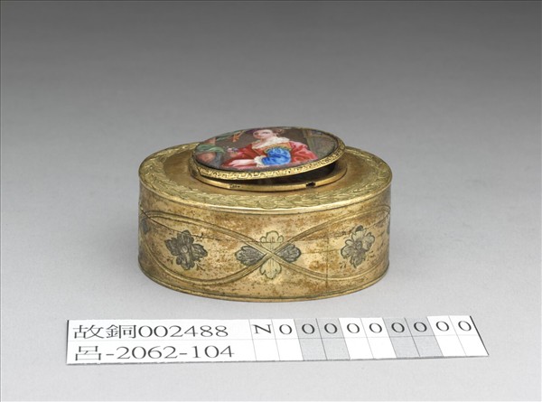 銅胎畫琺瑯西洋人物圓盒