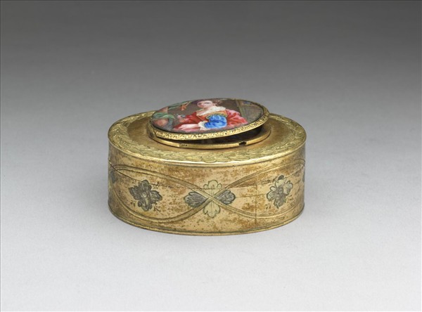 銅胎畫琺瑯西洋人物圓盒